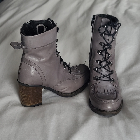 Eric Michael Leather Ankle Boots Grey with Heel Sz 37 Sz 6.5/7 - Picture 6 of 12